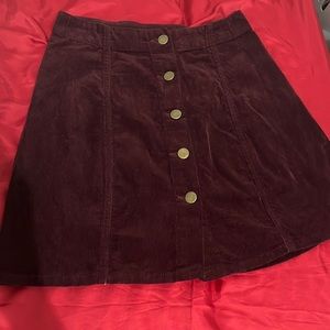 Maroon mini skirt